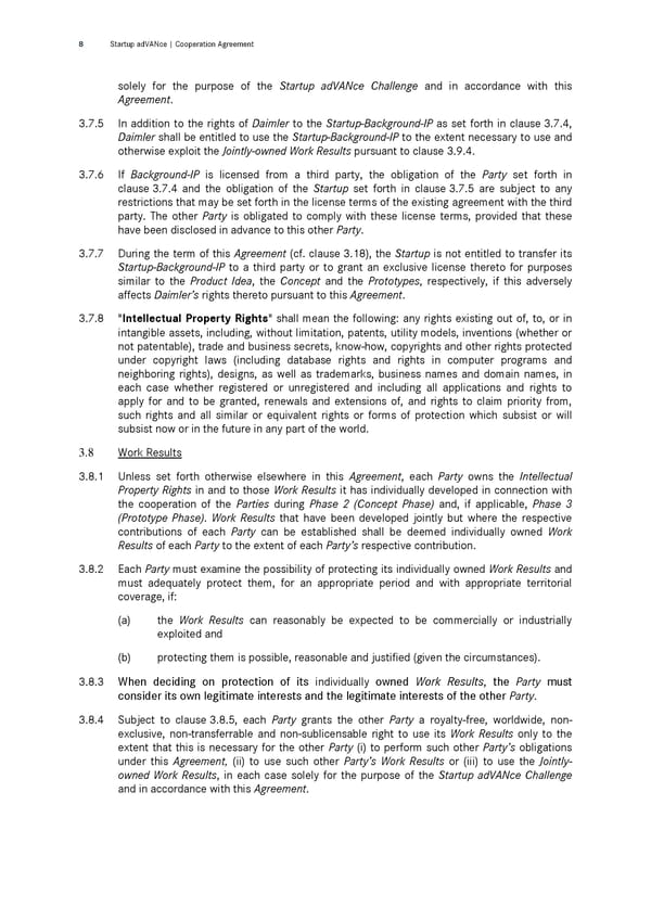 Cooperation Agreement |  Startup adVANce Challenge - Page 8